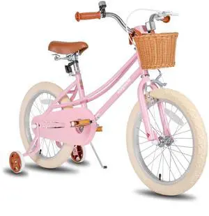 JOYSTAR 16 Inch Kids Bike with Training Wheels & Basket, Children's Bike for 4-7 Years Old Boys Girls, Pink 18" JOYSTAR 16 Inch Kids Bike with Training Wheels & Basket, Children's Bike for 4-7 Years Old Boys Girls, Pink 18"