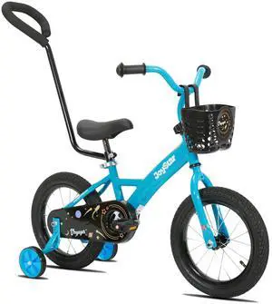 JOYSTAR Voyager 14" Kids Bike for Boy Girl Ages 1-3, Training Wheels & Detachable Parent Push Handle, Children Bike Red Blue 14 Inch JOYSTAR Voyager 14" Kids Bike for Boy Girl Ages 1-3, Training Wheels & Detachable Parent Push Handle, Children Bike Red Blue 14 Inch