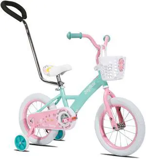 JOYSTAR Voyager 10" Kids Bike for Boy Girl Ages 1-3, Training Wheels & Detachable Parent Push Handle, Children Bike Red Green 16 Inch JOYSTAR Voyager 10" Kids Bike for Boy Girl Ages 1-3, Training Wheels & Detachable Parent Push Handle, Children Bike Red Green 16 Inch