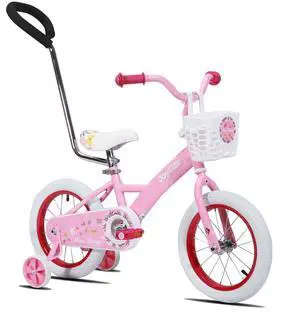 JOYSTAR Voyager 10" Kids Bike for Boy Girl Ages 1-3, Training Wheels & Detachable Parent Push Handle, Children Bike Red Pink 14 Inch JOYSTAR Voyager 10" Kids Bike for Boy Girl Ages 1-3, Training Wheels & Detachable Parent Push Handle, Children Bike Red Pink 14 Inch