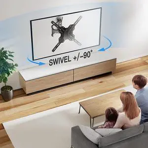 TV Wall Mount Full Motion for Most 26-55 Inch TVs, Wall Bracket TV Mount with Articulating Swivel Tilt Leveling Holds up to 66lbs Max VESA 400x400mm for LED LCD OLED 4K Flat Curved Screen