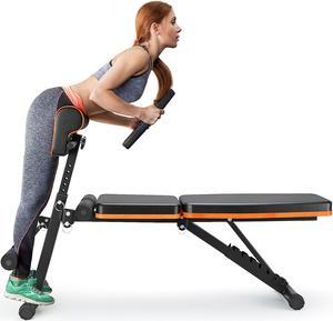 Adjustable Weight Bench for Full Body Workout - All-in-One Durable Exercise Bench Holds up to 772 lbs, Foldable Flat/Incline/Decline Workout Bench with Two Exercise Bands for Home Gym