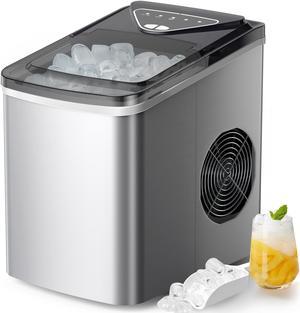 Countertop Ice Maker Countertop Ice Cube Maker Machine 2 Add Water Ways  24Pcs/13Mins, 45Lbs/24H, Self-Cleaning Portable Ice Maker with Ice Scoop 