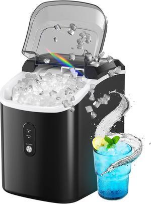 LifePlus Ice Maker Portable Countertop 26LBS Bullet Ice Cube Self Cleaning  for Home Kitchen, Black 