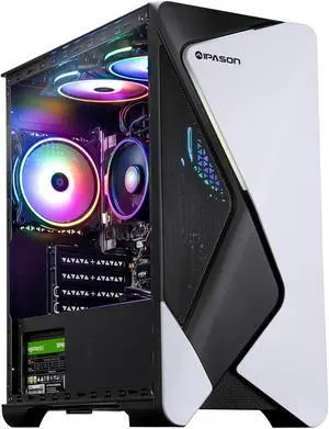 IPASON - Gaming desktop - AMD Ryzen 5 5600G 6 core 3.9GHz - 16GB DDR4 3200MHz - 1TB M.2 NVMe - 550W PSU - Windows 11 home - WIFI - Gaming PC