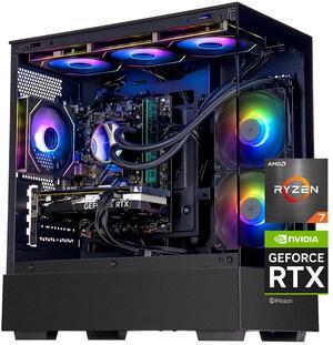 IPASON Gaming PC AMD Ryzen7 9700X, Geforce RTX5060 Ti 16G, 1TB NVME SSD, 32GB DDR5 RAM , 650W GOLD PSU ,240MM AIO liquid cooler , MSI B650M , Windows 11 , WIFI, Prebuilt Gaming Pc New computer