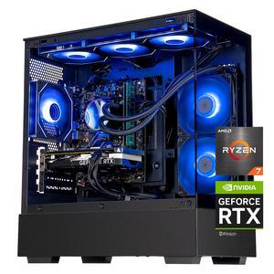 IPASON Gaming PC AMD Ryzen7 9700X, Geforce RTX5060 Ti 16G, 1TB NVME SSD, 32GB DDR5 RAM , 650W GOLD PSU ,240MM AIO liquid cooler , MSI B650M , Windows 11 , WIFI, Prebuilt Gaming Pc New computer