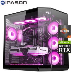 IPASON Gaming Desktop, AMD Ryzen7 9800X3D, NVIDIA RTX5080 16G, 32GB DDR5 RAM, 2TB M2 NVMe, X870-P, Windows 11 ,WIFI, 360mm Liquid Cooler, ARGB Fans, AI Ready,1250W Gold PSU, Prebuilt Gaming Pc