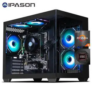 IPASON  gaming desktop  AMD Ryzen 5 5600GT (6 core up to 4.6GHz)   AMD Radeon Vega 7  16GB DDR4 3200MHz   1TB M.2 NVMe   550W PSU   Windows 11 home   WIFI   Gaming PC