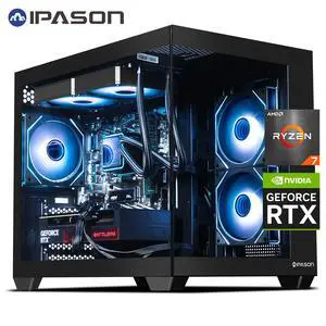 IPASON Xelra Gaming Desktop PC , Ryzen7 5700X, Geforce RTX 5060 8G , 16GB DDR4,1TB NVMe SSD,,550W PSU, Liquid Cooler,Wi-Fi,ARGB Fans , Windows 11 ,Prebuilt Gaming Pc New compute IPASON Xelra Gaming Desktop PC , Ryzen7 5700X, Geforce RTX 5060 8G , 16GB DDR4,1TB NVMe SSD,,550W PSU, Liquid Cooler,Wi-Fi,ARGB Fans , Windows 11 ,Prebuilt Gaming Pc New compute