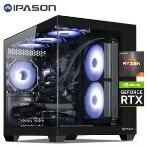IPASON - Gaming Desktop -AMD Ryzen5 9600X - GeForce RTX 5060 8G - 1TB M2 - 32GB DDR5 - 240MM AIO liquid cooler-Windows 11 home - Gaming PC IPASON - Gaming Desktop -AMD Ryzen5 9600X - GeForce RTX 5060 8G - 1TB M2 - 32GB DDR5 - 240MM AIO liquid cooler-Windows 11 home - Gaming PC