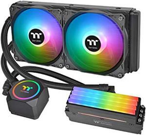 thermaltake floe rc240 argb motherboard sync lga 1200/am4 240mm pwm all-in-one cpu & memory cooler - cl-w271-pl12sw-a