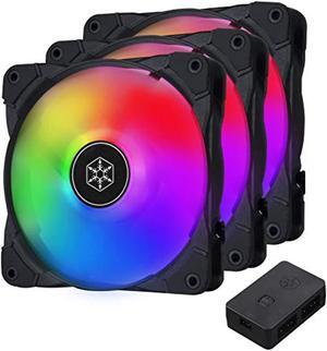 silverstone technology 3-pack of air blazer 120mm argb fans with argb controller, hydro bearing and pc case fans (sst-ab120i-argb), model:sst-ab120i-argb-3pk
