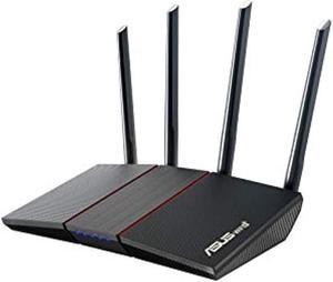 ASUS RT-AX55 AX1800 Dual Band WiFi 6 Gigabit Router, 802.11ax, Lifetime internet security, Parental Control, Mesh WiFi support, MU-MIMO, OFDMA, 4 Gigabit LAN Ports, Beamforming