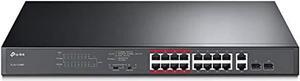 tp-link 16 port 10/100mbps fast ethernet poe switch | 16 poe+ ports @194w, w/ 2 uplink gigabit ports + 2 combo sfp slots | limited lifetime protection | extend mode | priority mode