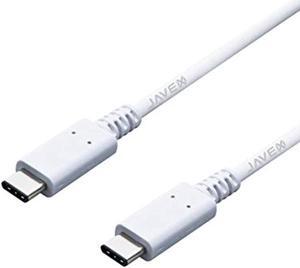 JAVEX UL 9990 Listed [USB-IF Certified, E-Mark IC] USB Type-C to C Cable, 6 FT[1.8M], White