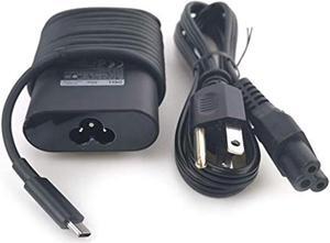 new dell laptop charger 45w watt usb type c (usb-c) ac power adapter include power cord for dell xps 13 9365 9370 9380,latitude 7275 7370 5175 5285 5290-2in1 7390-2in1,la45nm150,0h