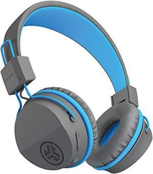 JLab JBuddies Studio Bluetooth On-Ear Kids Headphones | Two in One | 13 Hour Battery Life | Studio Volume Safe | Volume Limiter | Folding | Adjustable | Noise Isolation | with Mic | Gray/Blue