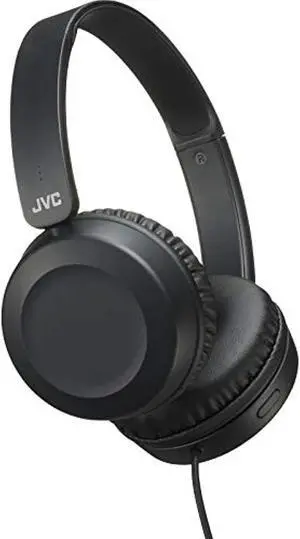 jvc ha-s31mb on ear lightweight headphones with powerful sound, integrated remote & mic for smartphones (black)