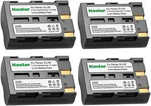 kastar battery (4x) for pentax d-li50 konica minolta np-400 samsung slb-1647 sigma bp-21 and pentax k10 k10d k20 k20d minolta a-5 a-7 dimage a1 a2 dynax 5d 7d maxxum 5d 7d samsung