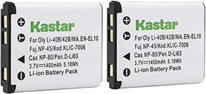 kastar battery (2-pack) for fujifilm np-45 np-45a np-45b np-45s & fujifilm finepix xp20 xp22 xp30 xp50 xp60 xp70 xp80 xp90 t350 t360 t400 t500 t510 t550 t560 jx500 jx520 jx550 jx71