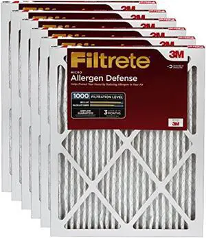 filtrete micro allergen defense hvac air filter, guaranteed airflow up to 90 days, mpr 1000, 20 x 20 x 1, 6-pack filtrete micro allergen defense hvac air filter, guaranteed airflow up to 90 days, mpr 1000, 20 x 20 x 1, 6-pack