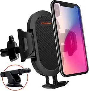 hypergear 3-in-1 universal phone mount kit [car air vent mount & telescopic suction mount for car dashboard & windshield] compatible with all cell phones