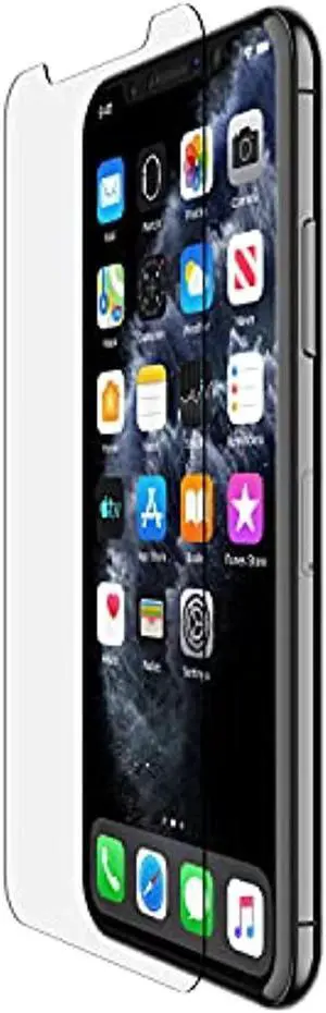 belkin screen protector for apple iphone 11 or iphone xr with anti-microbial safety coating and included easy align tray for simple, bubble free installation, screenforce temperedg