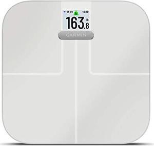 garmin index s2, smart scale with wireless connectivity, measure body fat, muscle, bone mass, body water% and more, white (010-02294-03)