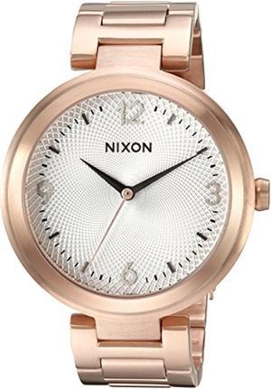 nixon women's 'chameleon' quartz stainless steel watch, color:rose goldtoned model: a991236900