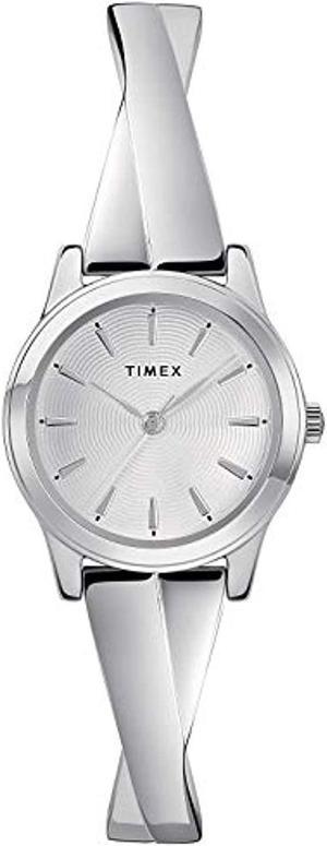 timex women's year-round quartz watch with stainless steel strap, silver, 12 (model: tw2r98700)