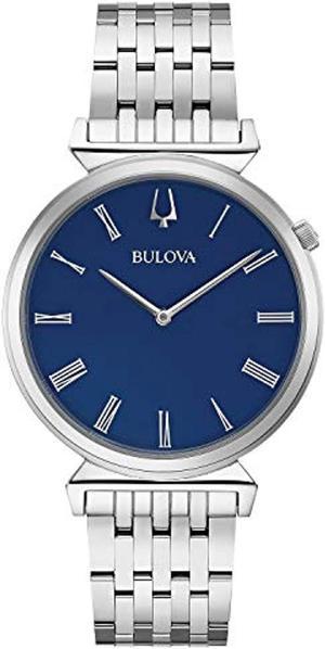 bulova classic quartz mens watch, stainless steel , silver-tone (model: 96a233)