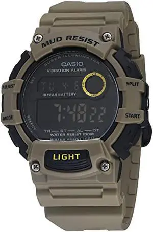 casio men's mud resistant 10-year battery quartz watch with resin strap, khaki, 27.6 (model: trt-110h-5bvcf) casio men's mud resistant 10-year battery quartz watch with resin strap, khaki, 27.6 (model: trt-110h-5bvcf)