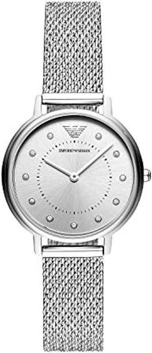emporio armani women's stainless steel quartz watch with stainless-steel strap, silver, 14 (model: ar11128)