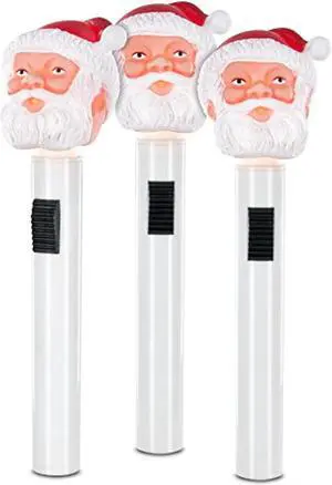 classic santa molded head flashlight - set of 3