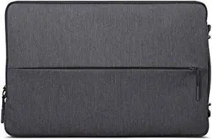 lenovo urban laptop sleeve for 14" notebook, water resistant, soft padded compartments, accessory storage, reinforced rubber corners, extendable handle, gx40z50941, charcoal grey