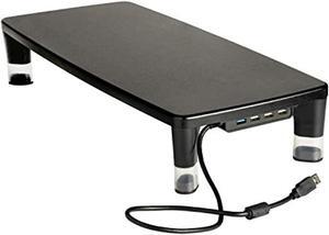 3M Monitor Stand MS100B 21.6" x 9.4" x 2.7" to 3.9" Black/Clear Supports 33 lbs.