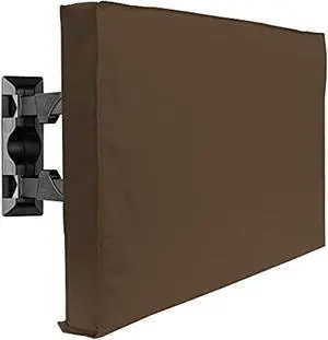 outdoor tv cover - 65" model for 63'' - 67" flat screens - slim fit - weatherproof weather dust resistant television protector - brown