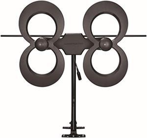 antennas direct clearstream 4max tv antenna, 70+ mile range, uhf/vhf, multi-directional, indoor, attic, outdoor, mast w/pivoting base/hardware/adjustable clamp/sealing pads, 4k ready, black - c4mvj