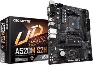 GIGABYTE A520M S2H AM4 AMD A520 SATA 6Gb/s Micro ATX AMD Motherboard