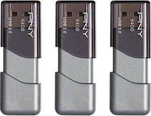 pny 64gb turbo attach 3 usb 3.0 flash drive 3-pack