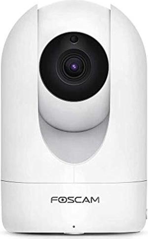 foscam home security camera r4s 4mp(2k) wifi camera, 2.4/5ghz wireless ip indoor camera with ai human detection & sound detection, 33ft night vision, 2-way audio,compatible with alexa, white