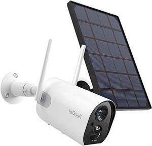 wireless outdoor security camera, wifi solar rechargeable battery power ip surveillance home cameras, 1080p, human motion detection, night vision, 2-way audio, 4dbi antenna, ip65 waterproof, cloud/sd