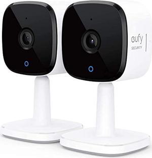 eufy security solo indoorcam c24 2-cam kit, 2k security indoor camera, plug-in camera with wi-fi, human and pet ai, works with voice assistants, night vision, two-way audio, homebase not compatible