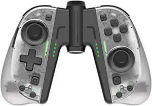 nexilux motion controllers pair with a usb type-c charging cable & joy-con alternative compatible with nintendo switch white clear, nxl-95245