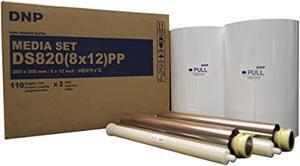 dnp pure premium media for ds820a printer, 8x12" 110 prints per roll, 2 rolls per case (220 total prints)