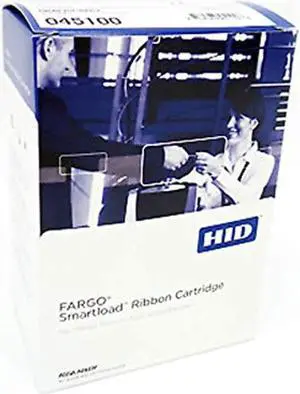 genuine fargo 45100 ymcko color ribbon for dtc4250 and 4000 printers, 250 images