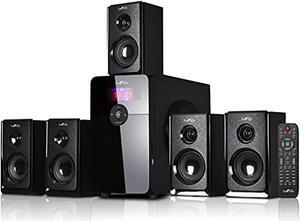 befree sound 5.1 channel bluetooth surround sound speaker system in black