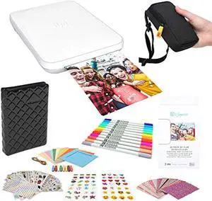 lifeprint 3x4.5 portable photo and video printer (white) photo frames kit