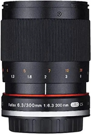rokinon 300m-fx-bk 300mm f6.3 mirror lens for fuji x mirrorless interchangeable lens cameras , black
